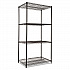 NSF Certified Industrial Four-Shelf Wire Shelving Kit, 36w x 24d x 72h, Black (SW503624BL)