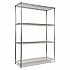 NSF Certified Industrial Four-Shelf Wire Shelving Kit, 48w x 18d x 72h, Silver (SW504818SR)