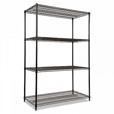NSF Certified Industrial Four-Shelf Wire Shelving Kit, 48