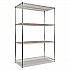NSF Certified Industrial Four-Shelf Wire Shelving Kit, 48w x 24d x 72h, Silver (SW504824SR)