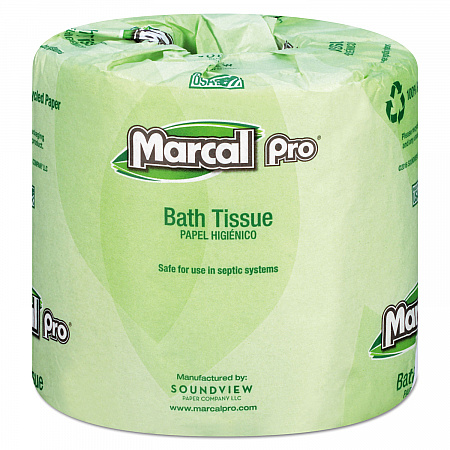 100% Recycled Bathroom Tissue, Septic Safe, 2-Ply, White, 240 Sheets/Roll, 48 Rolls/Carton (3001)