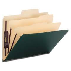 Smead SuperTab Colored Classification Folders, SafeSHIELD Coated Fastener Technology, 2 Dividers, Letter Size, Dark Green, 10/Box (14012)