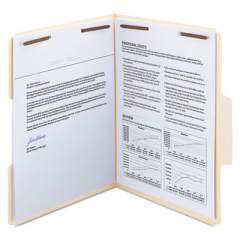 Smead SuperTab Reinforced Guide Height 2-Fastener Folders, 1/3-Cut Tabs, Letter Size, 14 pt. Manila, 50/Box (14545)
