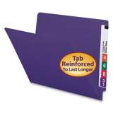 Smead Reinforced End Tab Colored Folders, Straight Tab, Letter Size, Purple, 100/Box (25420)