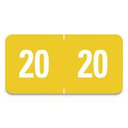 Smead Yearly End Tab File Folder Labels, 20, 0.5 x 1, Yellow, 25/Sheet, 10 Sheets/Pack (67920)