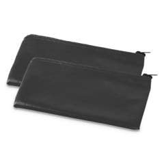 Universal Zippered Wallets/Cases, Leatherette PU, 11 x 6, Black, 2/Pack (69021)