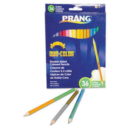 Prang Duo-Color Colored Pencil Sets, 3 mm, 2B (#1), Assorted Lead/Barrel Colors, 18/Pack (22118)