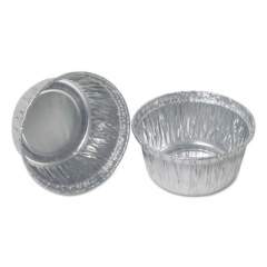 Durable Packaging Aluminum Round Containers, 4 oz, 3" Diameter x 1.56"h, Silver, 1,000/Carton (140030)