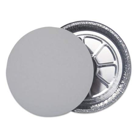 Durable Packaging Aluminum Round Containers with Board Lid, 9" Diameter x 1.94"h, Silver, 250/Carton (29030L250)