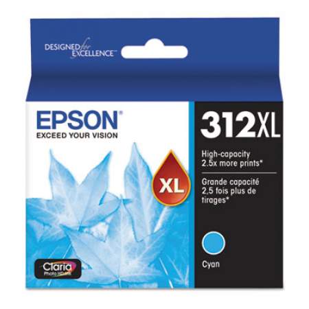 Epson T312XL220-S (312XL) Claria High-Yield Ink, 830 Page-Yield, Cyan
