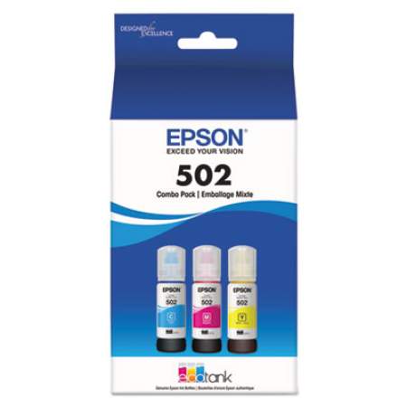Epson T502520-S (502) Ink, 6,000 Page-Yield, Cyan/Magenta/Yellow