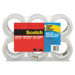Scotch 3850 Heavy-Duty Packaging Tape, 3" Core, 1.88" x 54.6 yds, Clear, 6/Pack (38506)