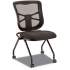 Alera Elusion Mesh Nesting Chairs, Supports Up to 275 lb, Black, 2/Carton (EL4915)