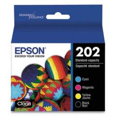 Epson T202120-BCS (202) Claria Ink, 165/210 Page-Yield, Black/Cyan/Magenta/Yellow