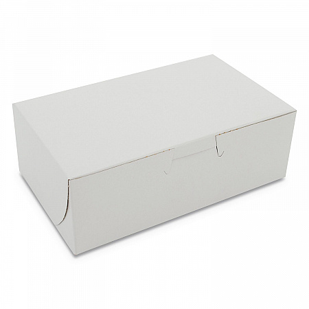 White One-Piece Non-Window Bakery Boxes, 6.25 x 3.75 x 2.13, White, Paper, 250/Bundle (0911)