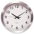 Universal Brushed Aluminum Wall Clock, 12" Overall Diameter, Silver Case, 1 AA (sold separately) (10425)