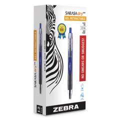 Zebra Sarasa Dry Gel X30 Gel Pen, Retractable, Medium 0.7 mm, Blue Ink, Blue Barrel, Dozen (47120)
