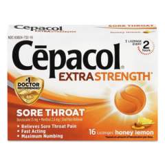 Cepacol Extra Strength Sore Throat Lozenges, Honey Lemon, 16 Lozenges (73016)