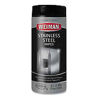 Stainless Steel Wipes, 1-Ply, 7 x 8, White, 30/Canister (92)