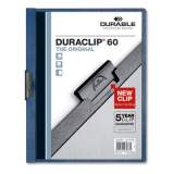 Durable DuraClip Report Cover, Clip Fastener, 8.5 x 11, Clear/Dark Blue, 25/Box (221407)