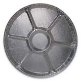 Durable Packaging Aluminum Cater Trays, 7 Compartment Lazy Susan, 18" Diameter x 0.94"h, Silver, 50/Carton (18LS)