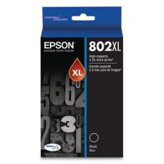 Epson T802XL120-S (802XL) DURABrite Ultra High-Yield Ink, 2,600 Page-Yield, Black