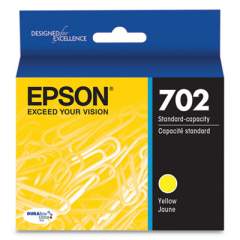 Epson T702420-S (702) DURABrite Ultra Ink, 300 Page-Yield, Yellow