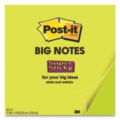 Post-it Notes Super Sticky Big Notes, Unruled, 30 Green 11 x 11 Sheets (BN11G)