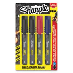Sharpie Pro Permanent Marker, Fine Bullet Tip, Assorted Colors, 4/Pack (2018324)