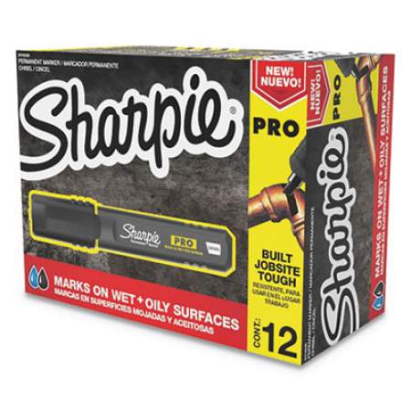 Sharpie Pro Permanent Marker, Broad Chisel Tip, Black, Dozen (2018326)