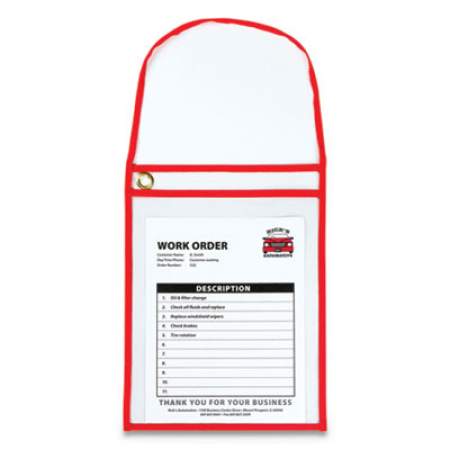 C-Line 1-Pocket Shop Ticket Holder w/Strap and Red Stitching, 75-Sheet, 9 x 12, 15/Box (41924)