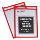 C-Line Stitched Shop Ticket Holders, Top Load, Super Heavy, Clear, 6" x 9" Inserts, 25/Box (43969)
