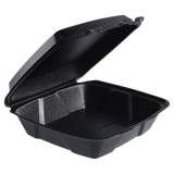 Dart Insulated Foam Hinged Lid Containers, 1-Compartment, 9 x 9.4 x 3, Black, 200/Carton (90HTB1R)