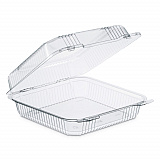 StayLock Clear Hinged Lid Containers, 8.6 x 9 x 3, Clear, Plastic, 200/Carton (PET55UT1)