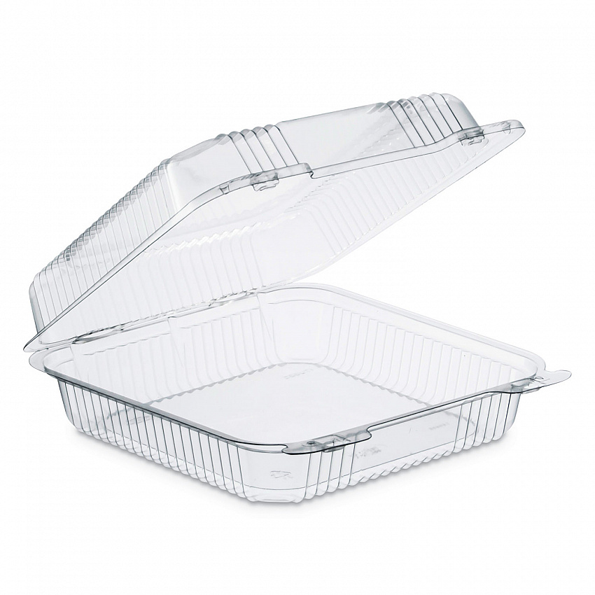 StayLock Clear Hinged Lid Containers, 8.6 x 9 x 3, Clear, Plastic, 200/Carton (PET55UT1)