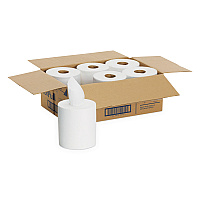 SofPull CenterPull Perforated Paper Towels, 1-Ply, 7.8 x 15, White, 320/Roll, 6 Rolls/Carton (28124)