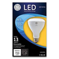 GE LED BR30 Dimmable Soft White Flood Light Bulb, 10 W (40893)