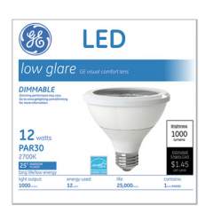 GE LED PAR30 Dimmable Warm White Flood Light Bulb, 3000K, 12 W (84379)