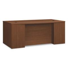 HON Foundation Breakfront Desk Shell Bow Front, Two Grommets, 72" x 42" x 29", Shaker Cherry (LM7242BFF)