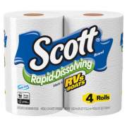 Scott Rapid-Dissolving Toilet Paper, Bath Tissue, Septic Safe, 1-Ply, White, 231 Sheets/Roll, 4/Rolls/Pack, 12 Packs/Carton (47617)