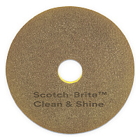 Clean and Shine Pad, 20" Diameter, Brown/Yellow, 5/Carton (09541)