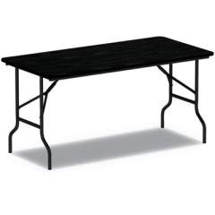 Alera Wood Folding Table, 59.88w x 17.75d x 29.13h, Black (FT726018BK)