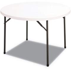 Alera Round Plastic Folding Table, 48 Dia x 29 1/4h, White (PT48RW)