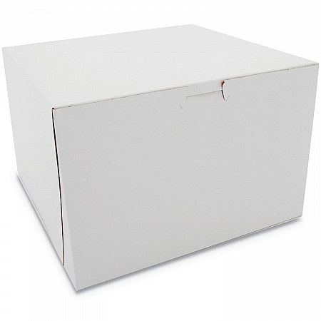 White One-Piece Non-Window Bakery Boxes, 9 x 9 x 6, White, Paper, 100/Carton (0966)