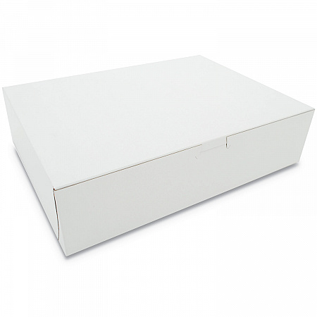 White One-Piece Non-Window Bakery Boxes, 12 x 9 x 3, White, Paper, 200/Carton (0983)