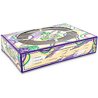 Mardi Gras King Cake Window Boxes, 14 x 10 x 3, Green/Purple/White, Paper, 100/Carton (2487)