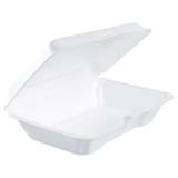 Dart Foam Hinged Lid Containers, 6.4 x 9.3 x 2.6, White, 200/Carton (206HT1R)