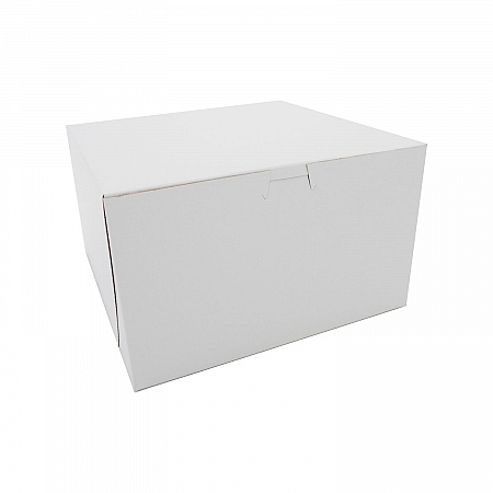 White One-Piece Non-Window Bakery Boxes, 10 x 10 x 6, White, Paper, 100/Carton (0979)