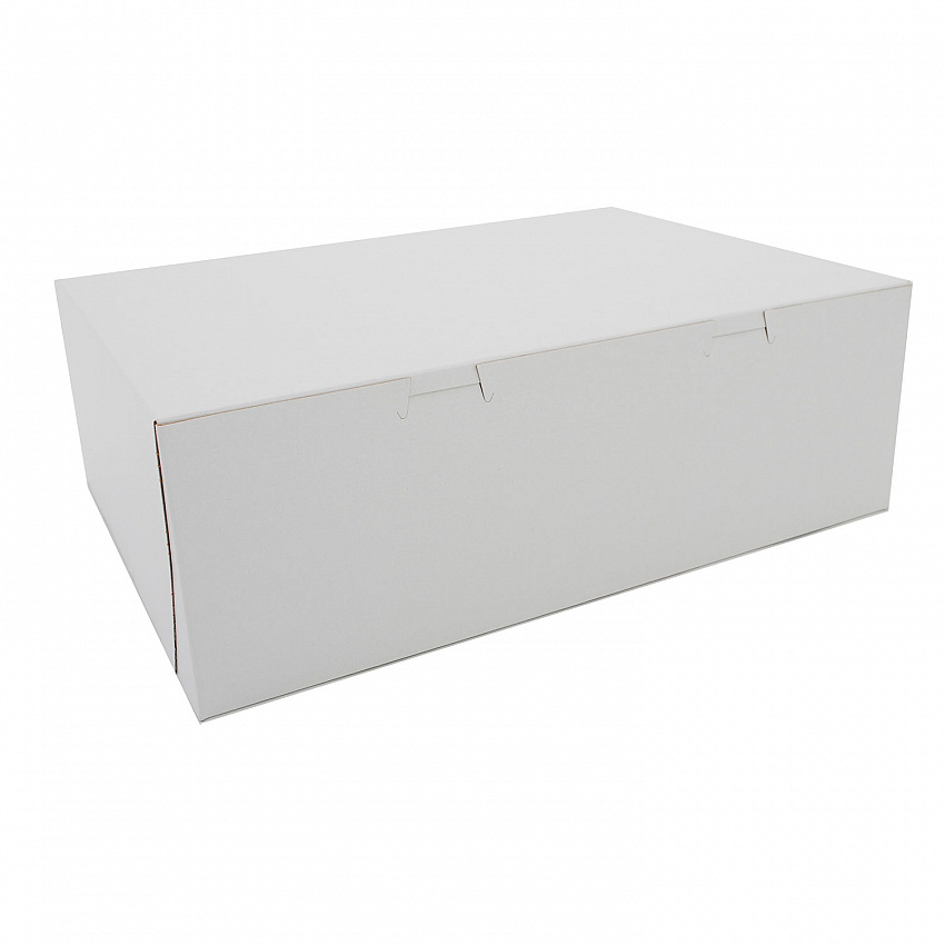 White One-Piece Non-Window Bakery Boxes, 15 x 11 x 5, White, Paper, 100/Carton (1027)
