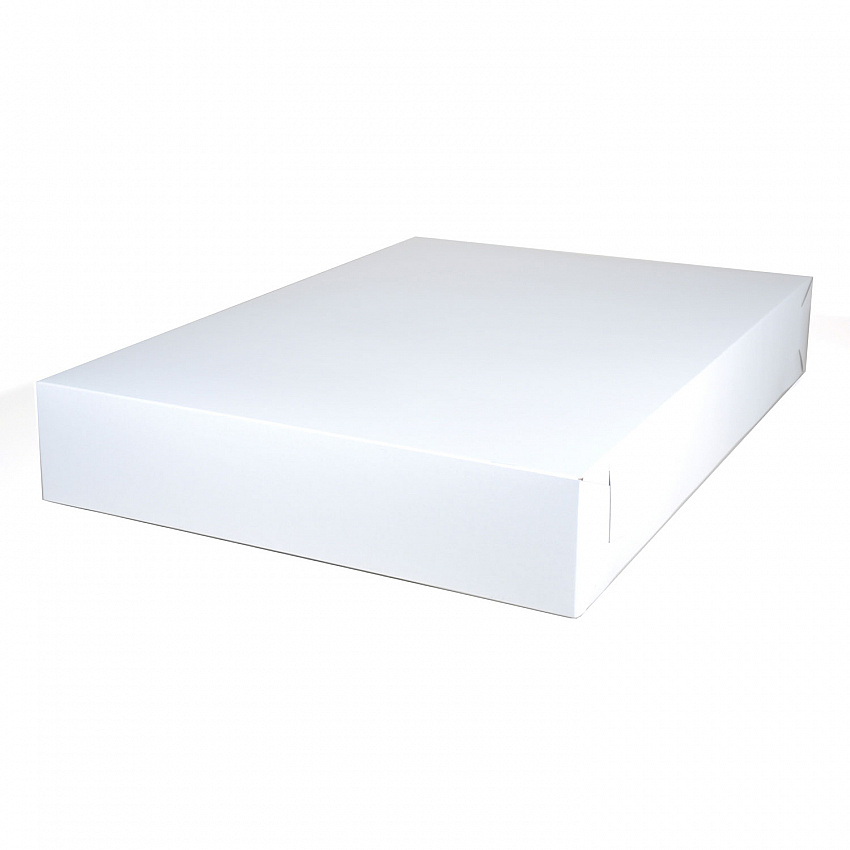 White Two-Piece Non-Window Bakery Boxes, 26 x 18.5 x 4, White, Paper, 25/Carton (1095)